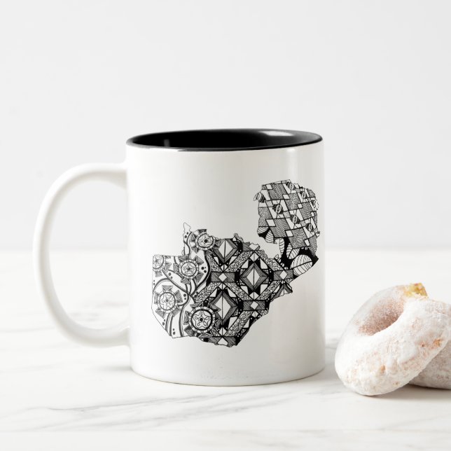 Sambia Zweifarbige Tasse (Mit Donut)