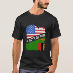 Sambische Flagge Sambia Ich bin beide Vintage USA T-Shirt