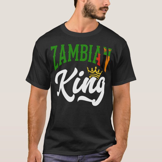 Sambische Königsflagge Sambia-Sambia T-Shirt (Vorderseite)