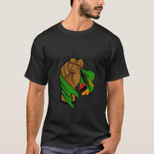 Sambischer Stolz Handfist sambische Flagge Sambia T-Shirt