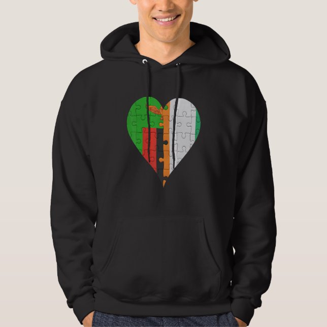 Sambisches ivorisches Flaggenherz Hoodie (Vorderseite)