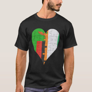Sambisches ivorisches Flaggenherz T-Shirt