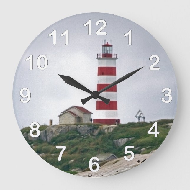 Sambro Insel-Leuchtturm Große Wanduhr (Vorderseite)