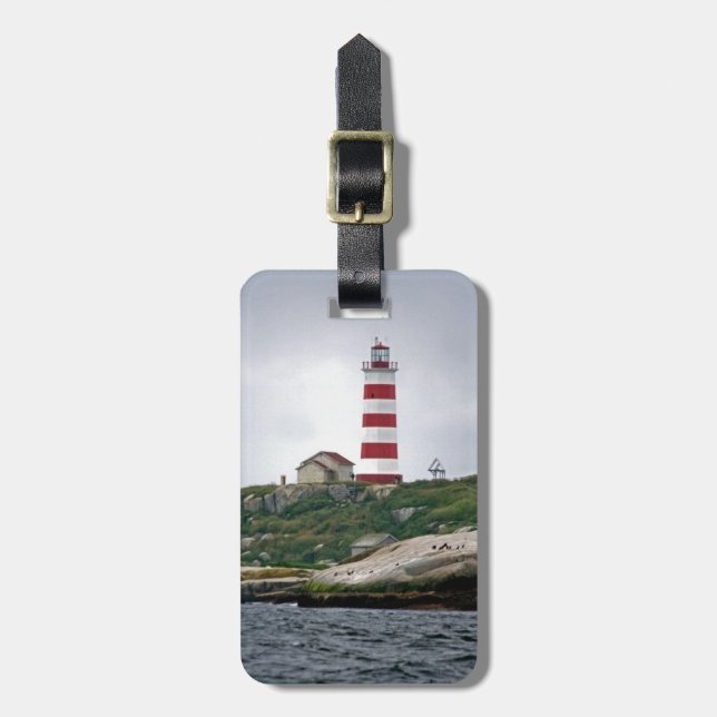 Sambro Island Lighthouse Gepäckanhänger (Vorderseite vertikal)