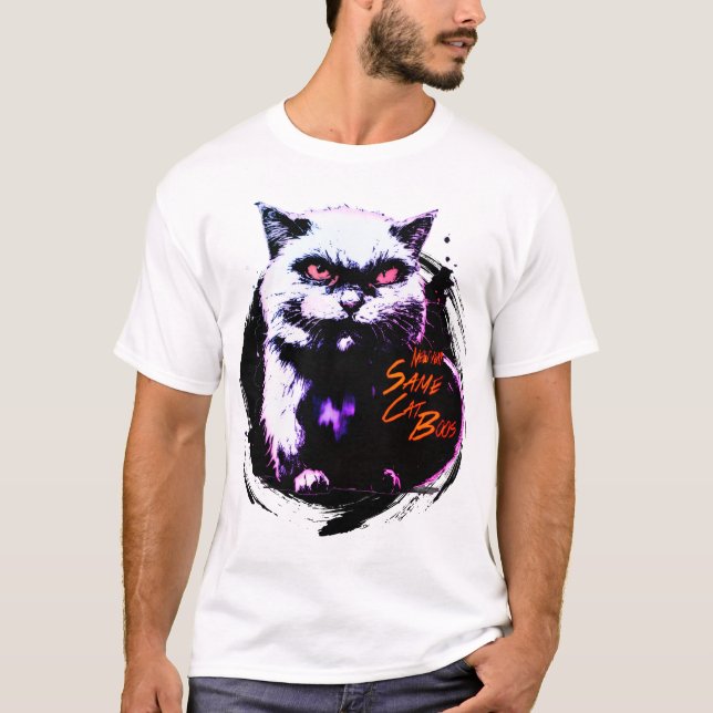 Same Cat Boss Funny Halloween Cat T - Shirt (Vorderseite)