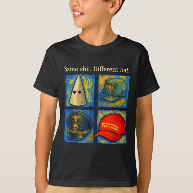 Same Different Hat Funny Van Gogh Litical Humor Jo T-Shirt (Vorderseite)