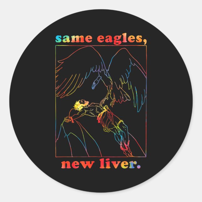 Same Eagles New Liver Funny Apparel  Runder Aufkleber (Vorderseite)