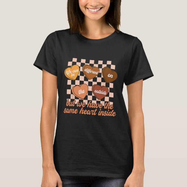 Same Heart Black History Month Kariert Candy Con T-Shirt (Vorderseite)
