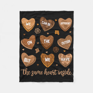 Same Heart Inside Black History Month Afrikanisch Fleecedecke