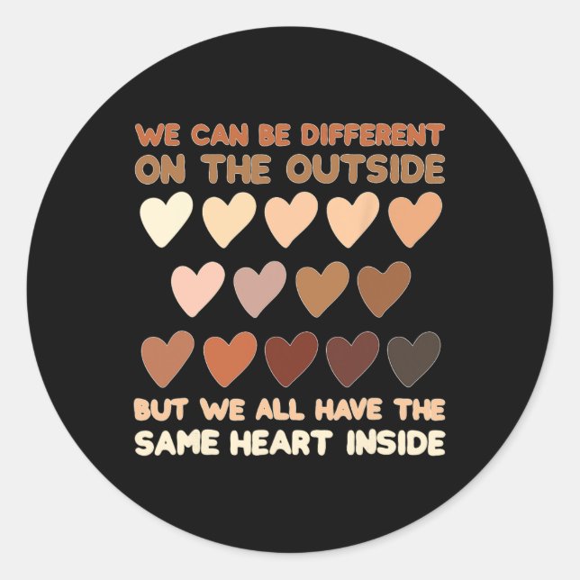 Same Heart Inside Juneteenth Black History Month W Runder Aufkleber (Vorderseite)