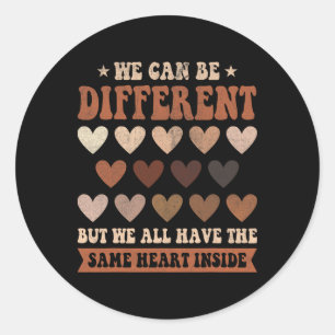 Same Heart Inside Juneteenth Schwarze Geschichte M Runder Aufkleber