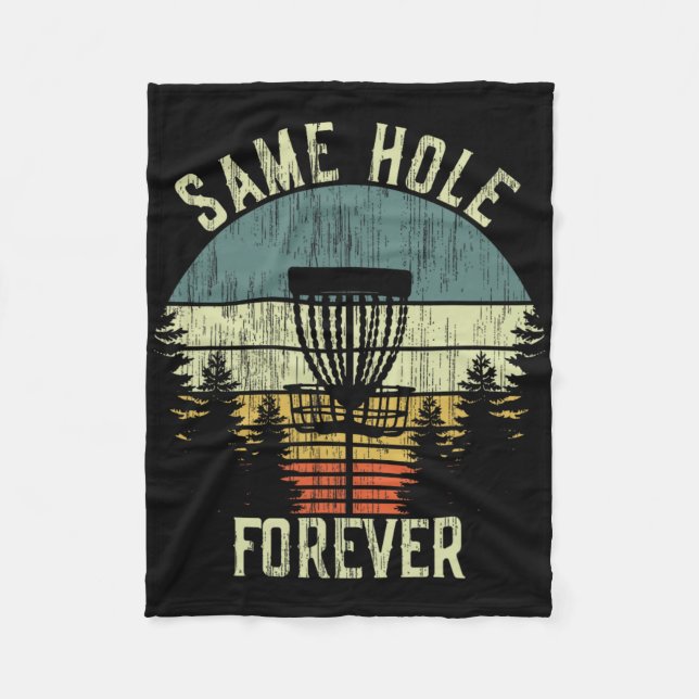 Same Hole Forever Funny Disc Golf Bachelor Party Fleecedecke (Vorderseite)