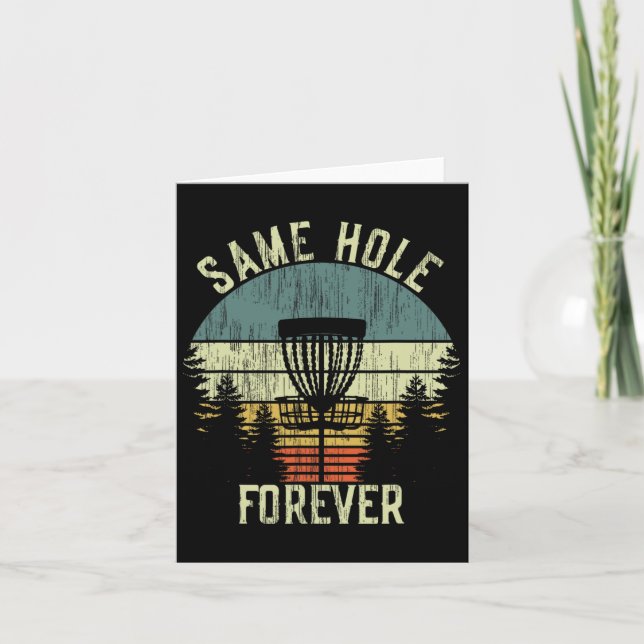 Same Hole Forever Funny Disc Golf Bachelor Party Karte (Vorderseite)
