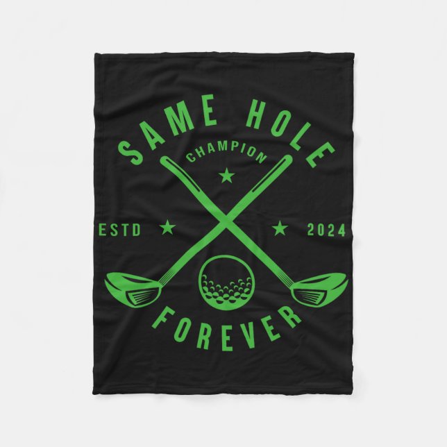 Same Hole Forever Golf Bachelor Party Bachelorette Fleecedecke (Vorderseite)