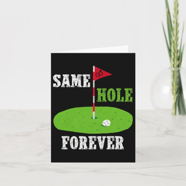 Same Hole Forever Groom Bachelor Party Funny Golf Karte (Vorderseite)