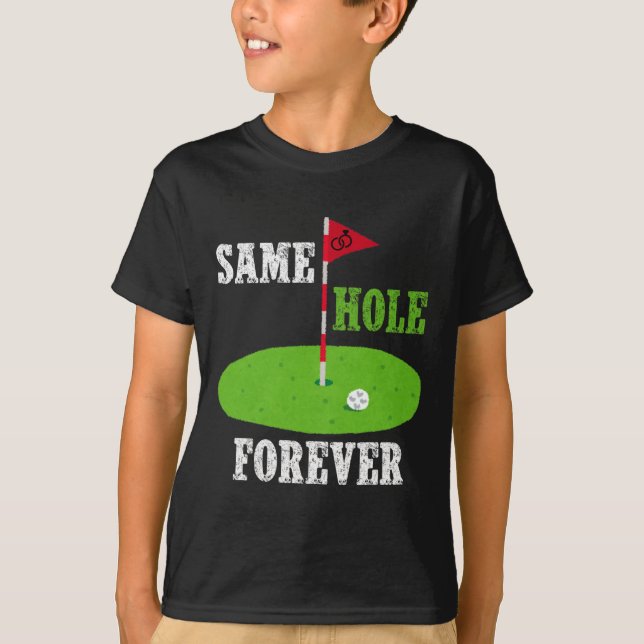 Same Hole Forever Groom Bachelor Party Funny Golf T-Shirt (Vorderseite)