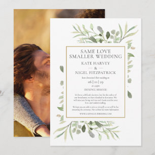 Same Love Mikro verkleinerte Foto-Hochzeit Einladung