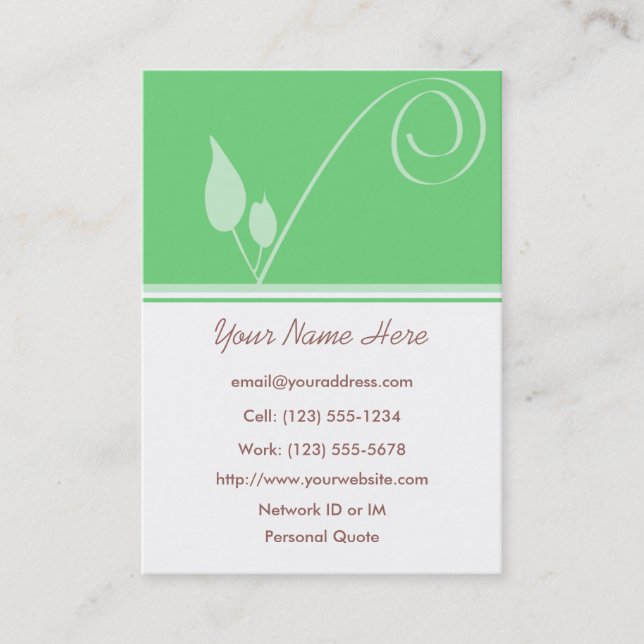 Samen der Inspirations-Profil-Visitenkarte Visitenkarte (Vorderseite)