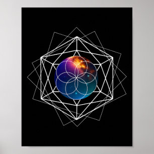 Samen des Lebens Heilige Geometrie Galaxie Metaphy Poster