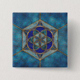 Samen des Lebens Mosaik Ornament Button