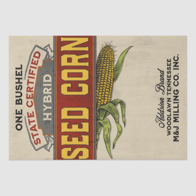 Samen-Mais-Vintage Art füttern Sack Seidenpapier (Vorderseite)