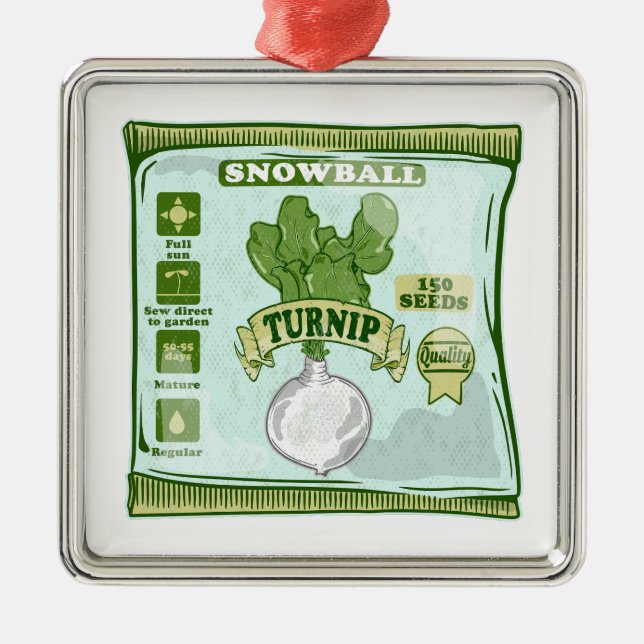 Samen von Rumpf, der Gemüse anbaut Ornament Aus Metall (Vorne)