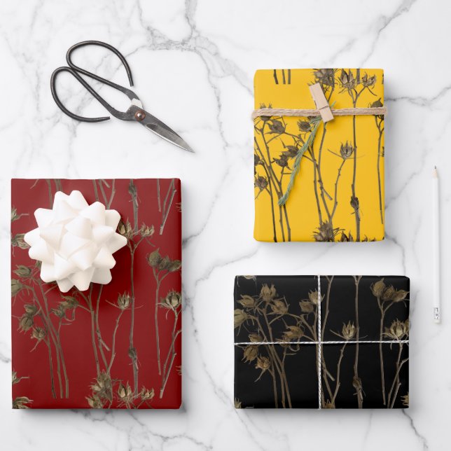 Samenkapseln auf einem Geschenkpapier-Set  Geschenkpapier Set (Vorderseite)