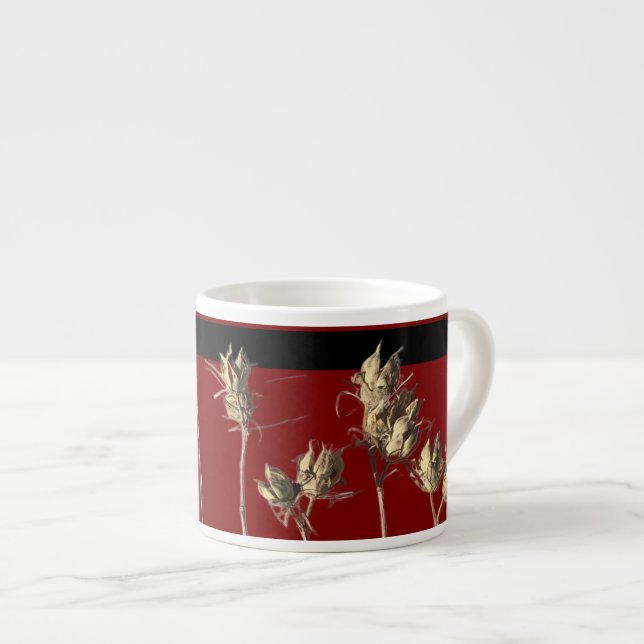 Samenkapseln auf einer Espresso-Tasse Espressotasse (Vorderseite Rechts)