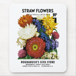 Samenpackungsetikett für Strohblumen Mousepad