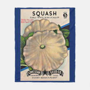 Samenpaket der 50er Jahre, weißer Squash-Druck Fleecedecke