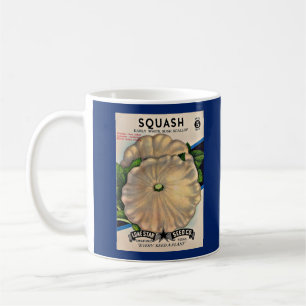Samenpaket der 50er Jahre, weißer Squash-Druck Kaffeetasse