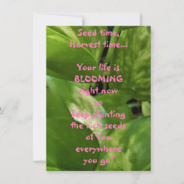 Samenzeit, Erntezeit, flatter Grußkarte