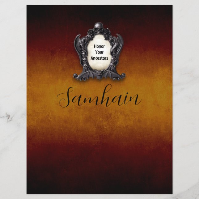 Samhain Book of Shadows Page with Correspondences (Vorderseite)