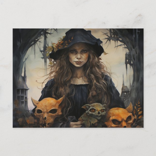 Samhain Hexenkarte Postkarte (Vorderseite)