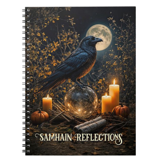 Samhain-Journal mit Rabe und Mond Notizblock (Vorderseite)