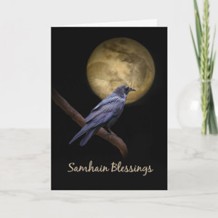 Samhain keltische Segnungen, raven oder crow Karte