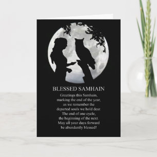 Samhain Lady and Owl Moon Sabbat Karte