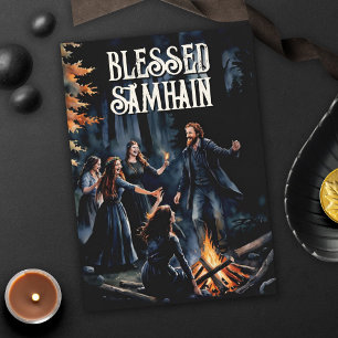 Samhain Night Fall Forest Pagan Bonfire Halloween Karte