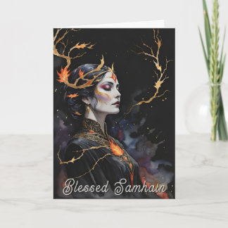 Samhain Pagan Hexe Seligen Halloween Herbstnacht Karte