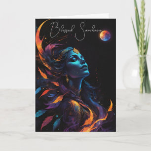 Samhain Pagan Hexe Seligen Halloween Herbstnacht Karte