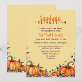 Samhain Party Fall Pumpkins & Blätter Einladung