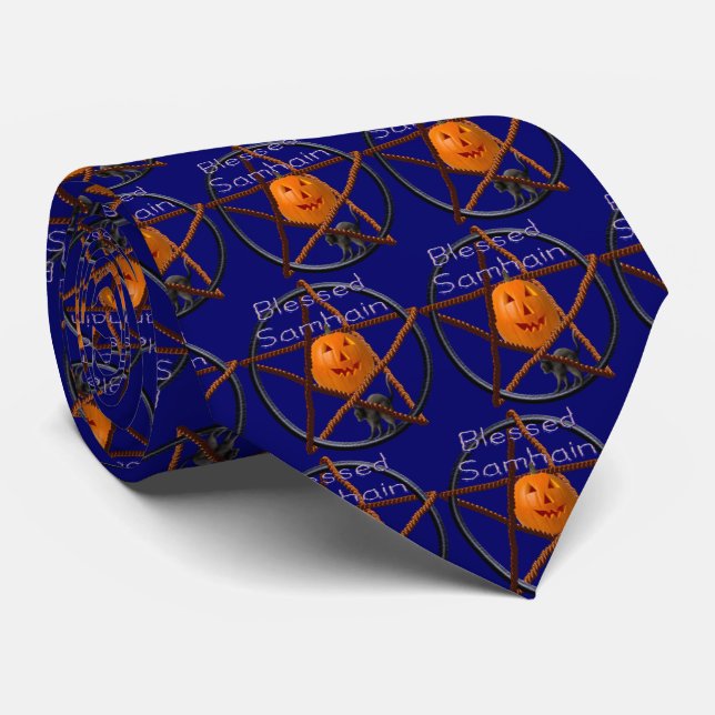 Samhain Pentagramm Krawatte (Gerollt)