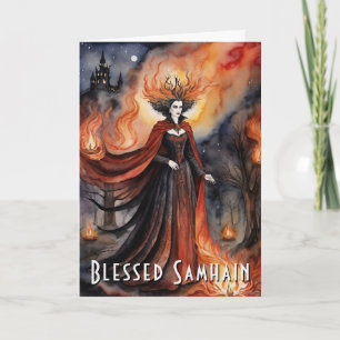 Samhain Red Queen Halloween Night Hexe gesegnet Karte