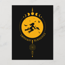 Samhain Segen, Hexe Postkarte