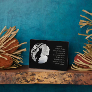 Samhain Segen mit Owl Pagan Fotoplatte