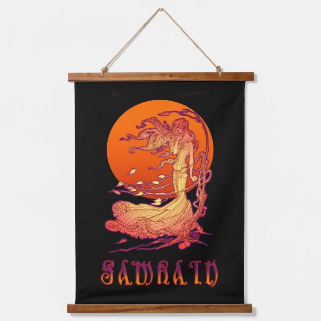 Samhain Wandteppich Mit Holzrahmen (Vorderseite)