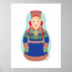 Sami (blondes Haar) Matryoshka Poster