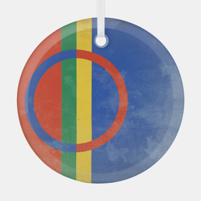 Sami-Flagge Ornament Aus Glas (Vorderseite)