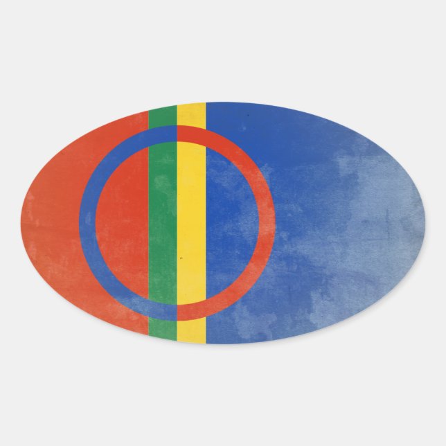 Sami People Flag Ovaler Aufkleber (Vorderseite)
