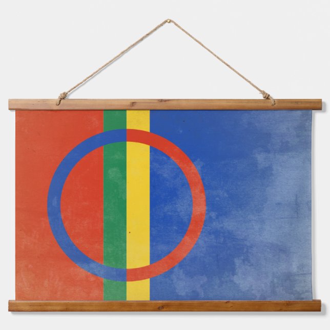 Sami Wandteppich Mit Holzrahmen (Vorne)